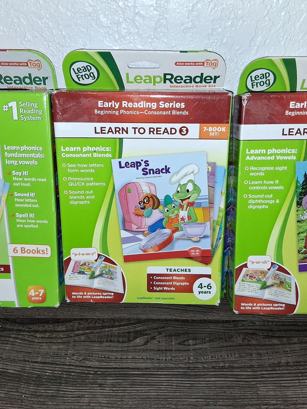 LeapFrog LeapReader & Tag Learn to Read Interactive Book Sets (Lot of 3)